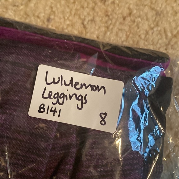 Lululemon Forme Pant Reversible Slub Denim Tender Violet Purple / Black Sz 8 - Picture 14 of 14